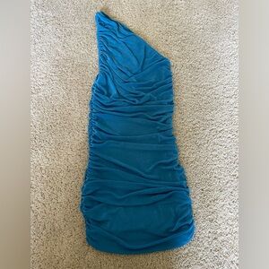 Lioness one shoulder blue dress